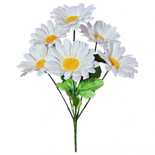 Искусственные цветы букет ромашка белая 6-ка, 33см