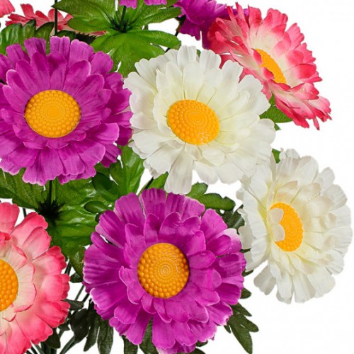 Штучні квіти букет хризантеми триколірні, 49см
