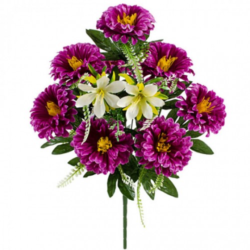 Штучні квіти букет атласних хризантем, 50см