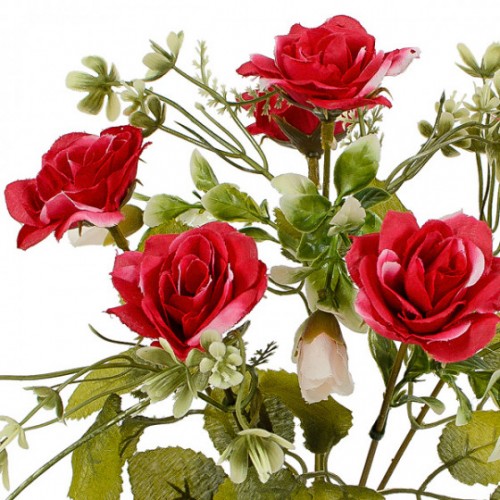 Штучні квіти букет троянди декоративні з бутончиками, 31см