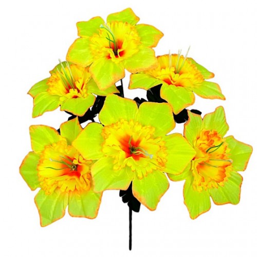 Искусственные цветы букет нарцисс объемный, 38см