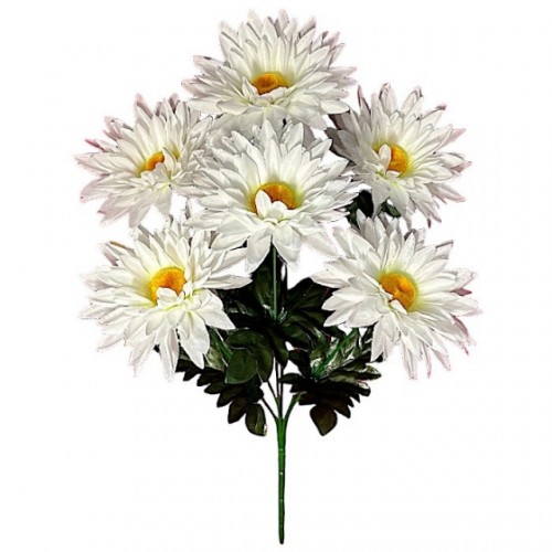 Искусственные цветы букет ромашка белая объемная, 42см