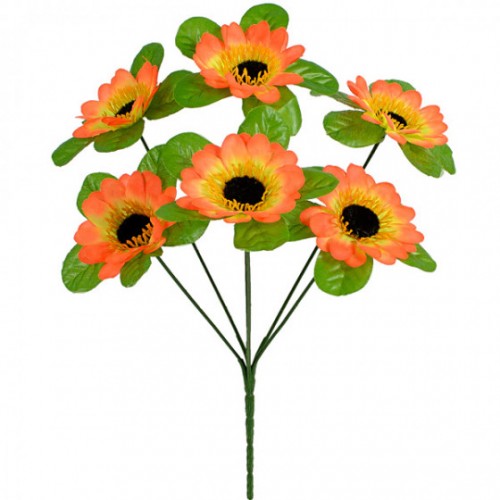 Штучні квіти букет гербери з оксамитовою тичинкою, 29см