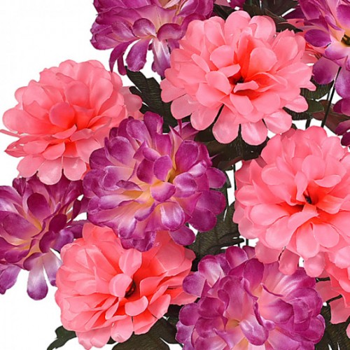 Искусственные цветы букет калинка хризантема двухцветный, 62см